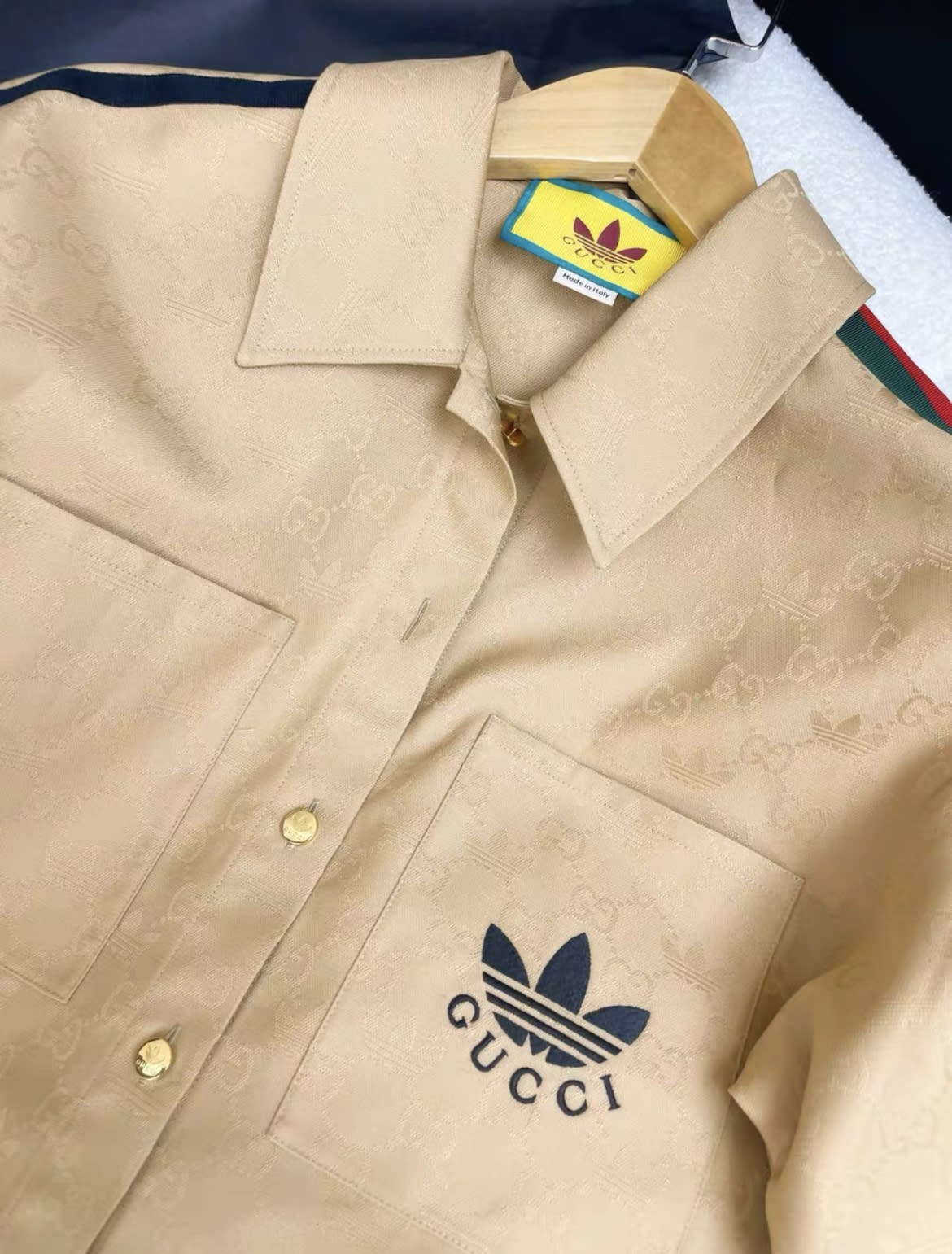 Adidas x Gucci Trefoil Jacquard Shirt