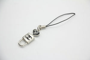 Chanel Vintage 07P Metal Silver Keyring Bag Charm