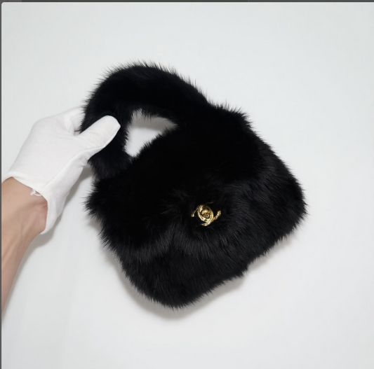 Chanel Vintage 1994 RARE 100% Mink Mini Kelly Flap Bag