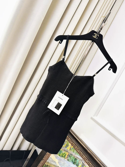 Chanel 24A Black Waffle Camisole