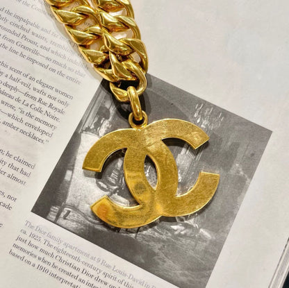 Vintage Chanel 1993 large logo necklace