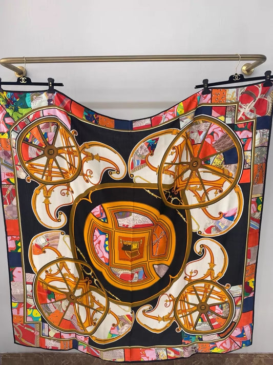 Hermes limited edition silk and cashmere scarf