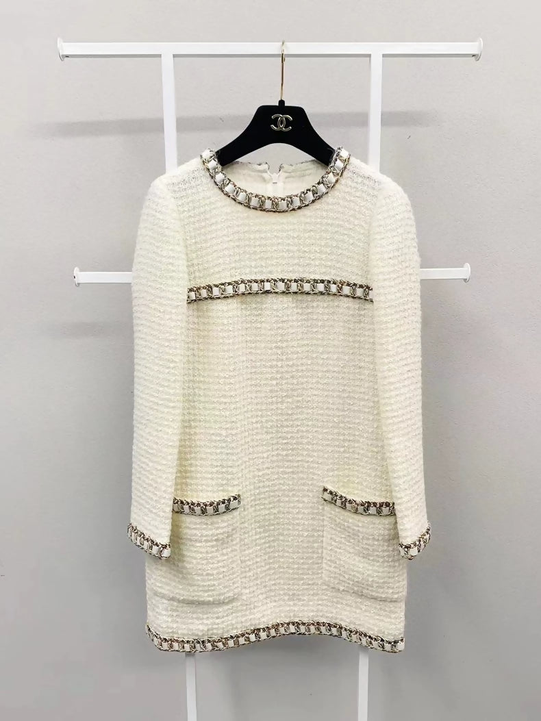 Chanel 16 ecru tweed Dress