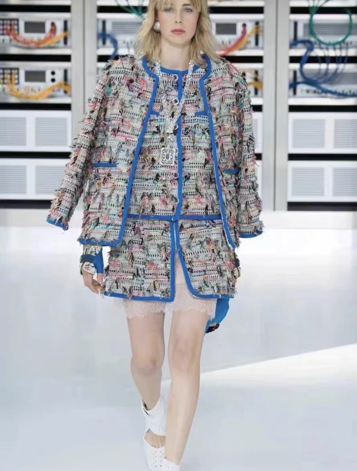 Chanel colorfull fringed tweed vest