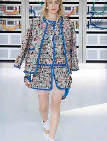 Chanel colorfull fringed tweed vest