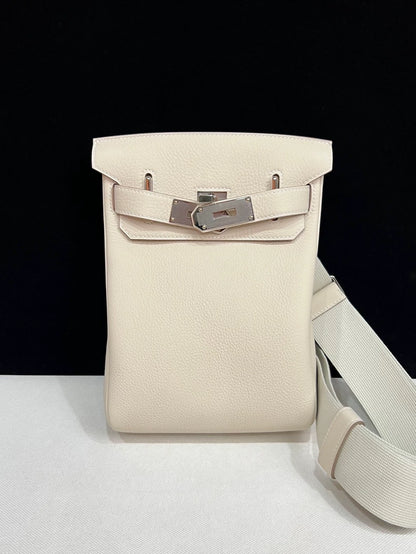 Hermes HAC Craie Togo Leather Palladium Hardware