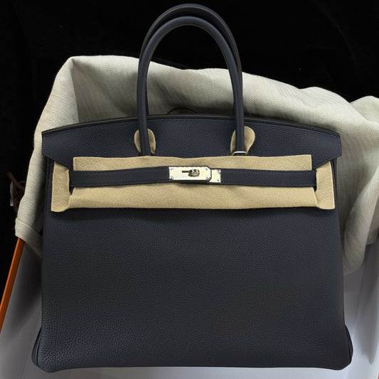 Hermès Birkin 35 Bleu Nuit Togo with Palladium Hardware