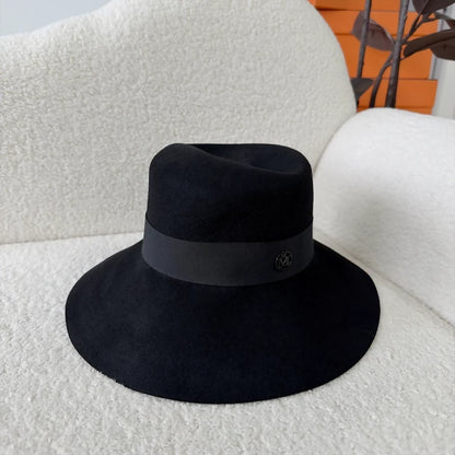 Maison Michel Black Wide-brimmed Hat