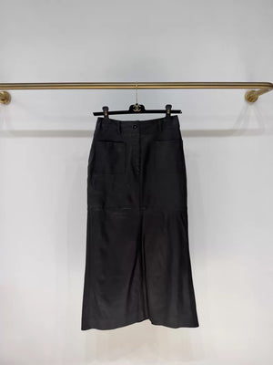 Chanel 24B leather midi skirt
