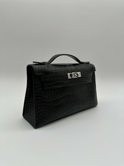 Hermès Kelly Pochette Black Matte PHW K 2025