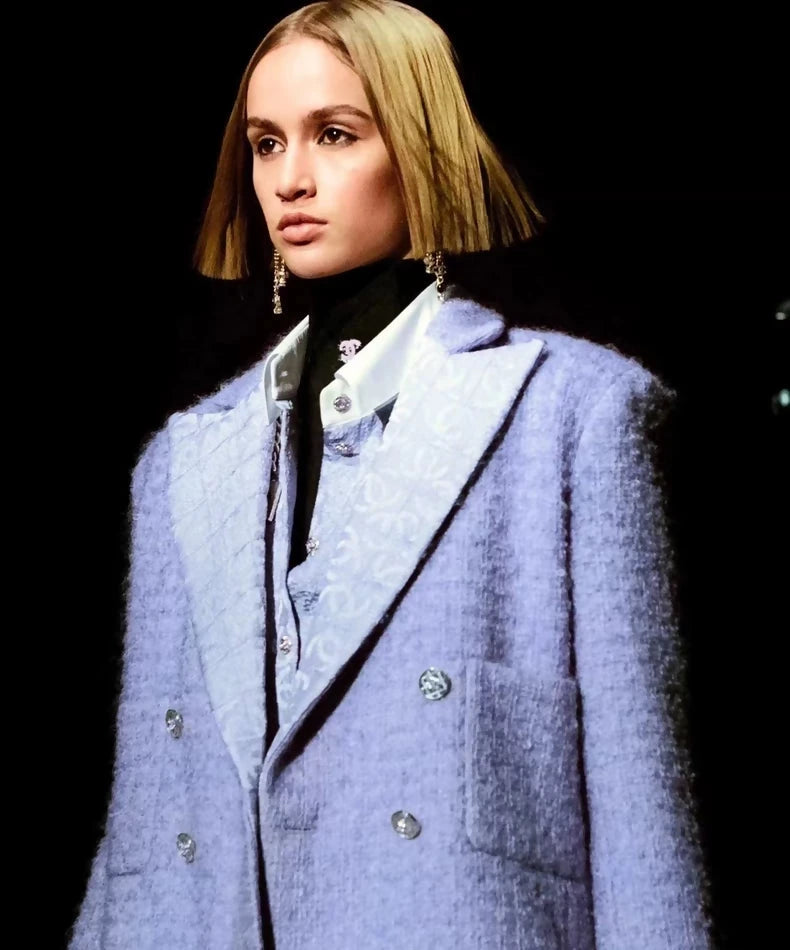 Chanel 21 purple tweed jacket