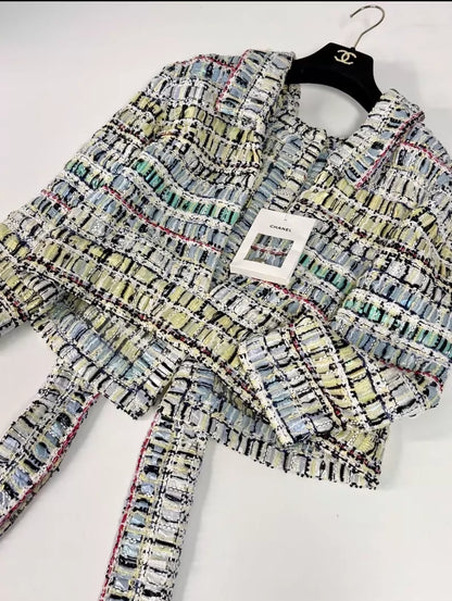 Chanel 24S yellow multicolour tweed Jacket