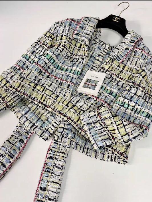 Chanel 24S yellow multicolour tweed Jacket