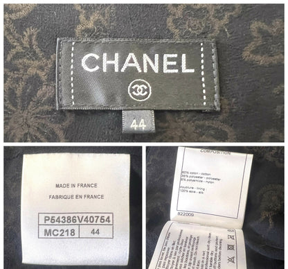 Chanel 16A Paris Rome Caramel Black Lace Dress Pants Trouser FR 44