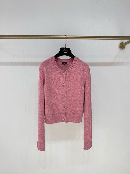 Chanel 24A pink Cashmere Cardigan