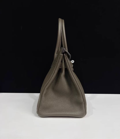 HERMES BK30 grey-green togo leather with palladium hardware