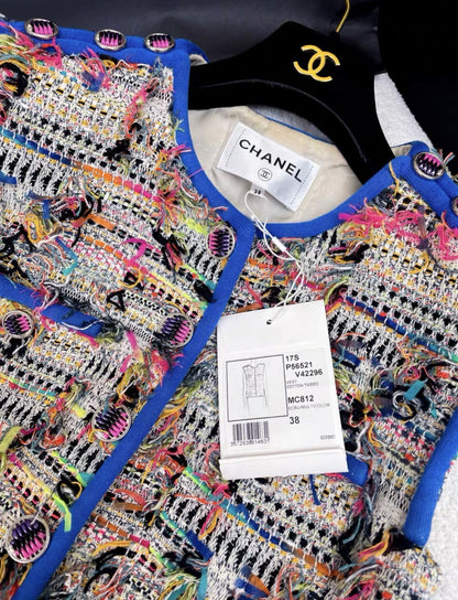 Chanel 17S colorful tassel woven vest