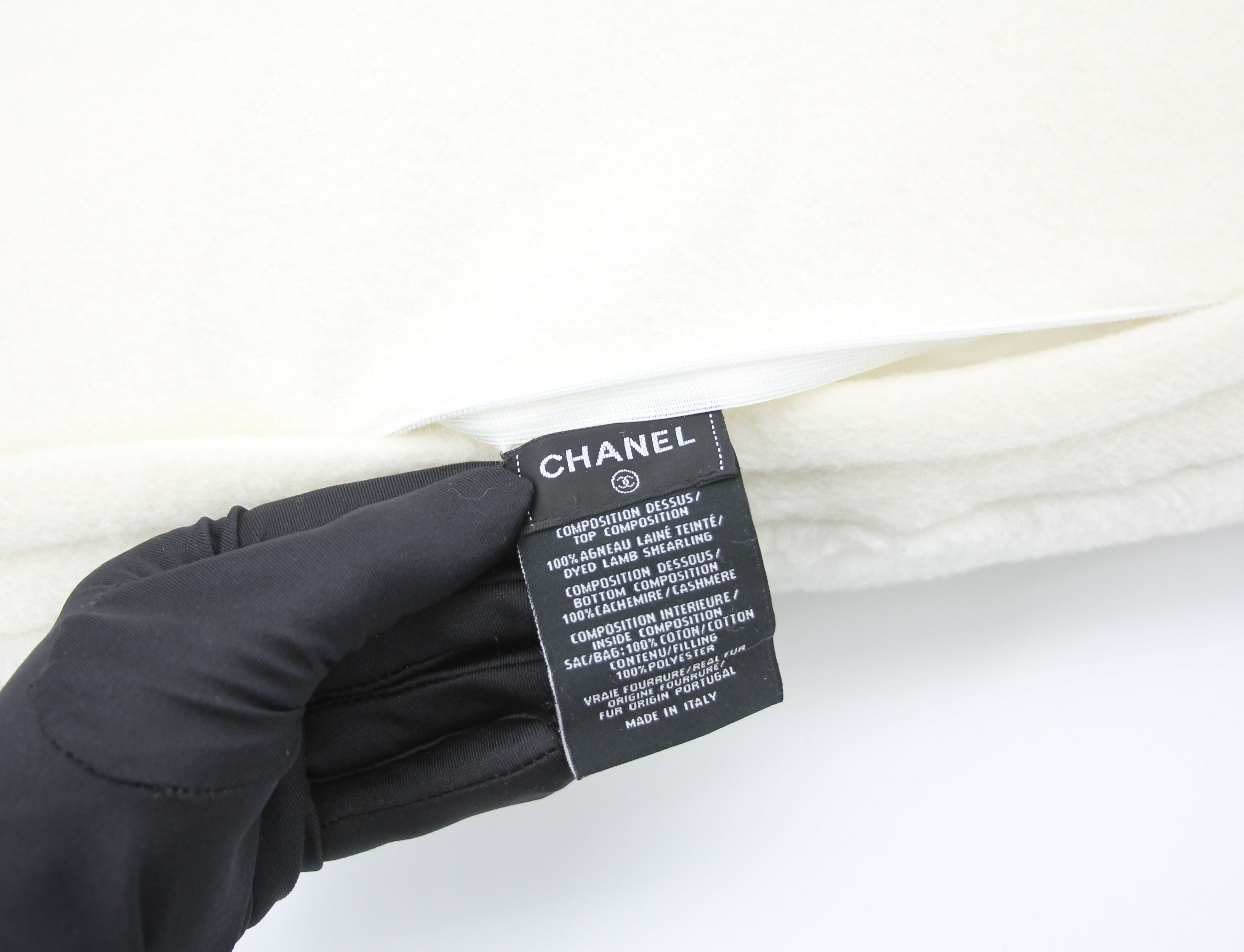 Chanel Coco Mark Logo Cotton Cashmere White Cushion Pillow