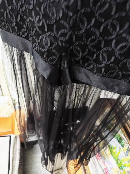 Chanel 25K black silk shorts/wide-leg pants