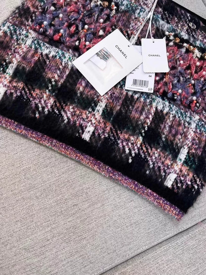 Chanel 22A mixed-color check skirt