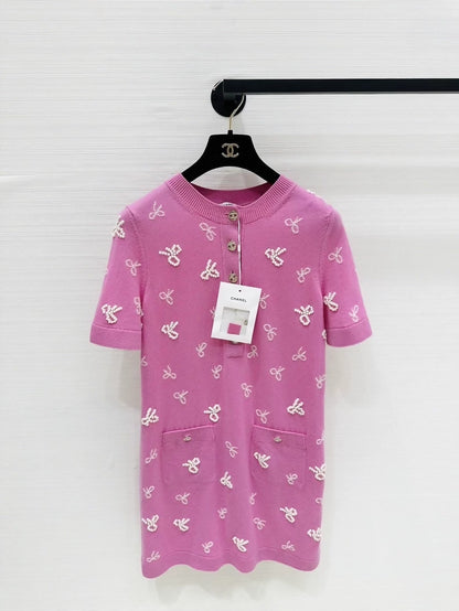 Chanel 24P Pink knit dress