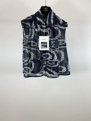 Chanel 25M Coco beach Collection Black white Shirt