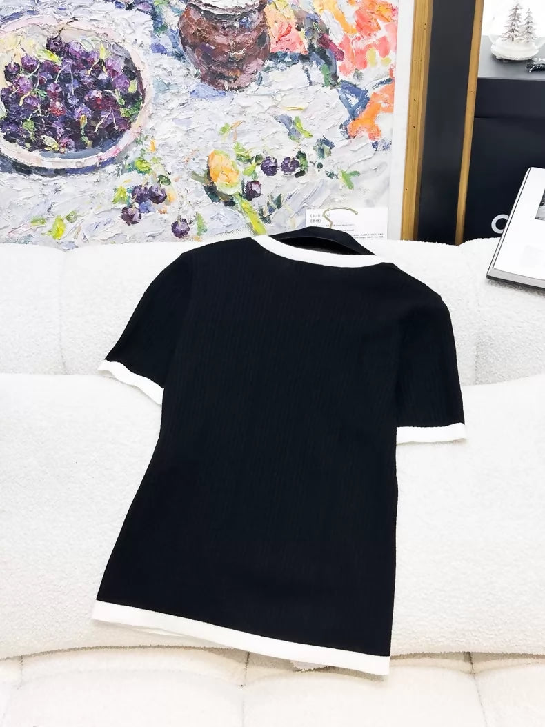 Chanel 24C Black Cashmere Top