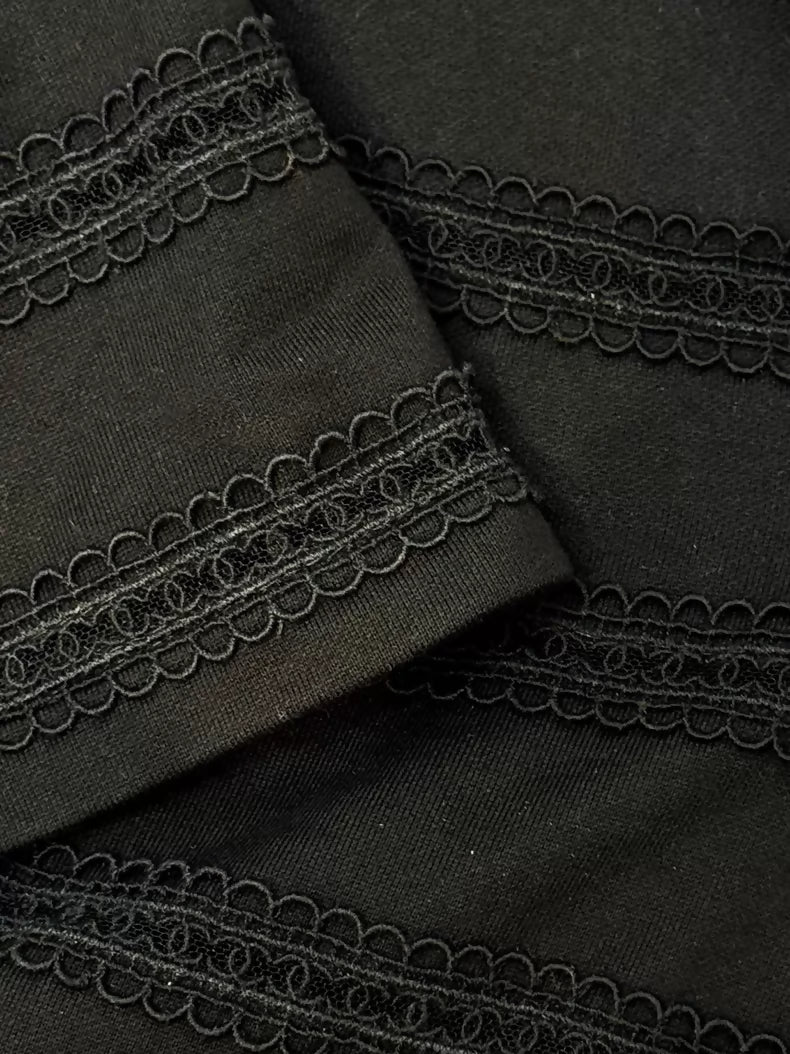 Chanel 24M black crochet print top