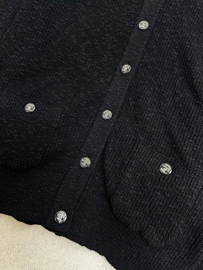 Chanel 25m Coco beach black cardigan