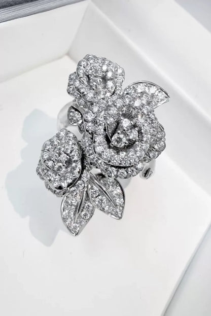 Dior Rose Bagatelle white gold full-diamond rose ring