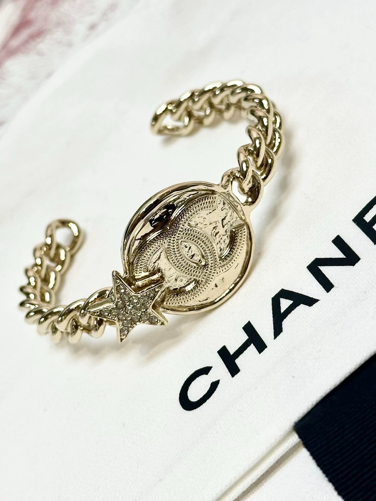 Chanel 23B Double C Gold Coin Bracelet