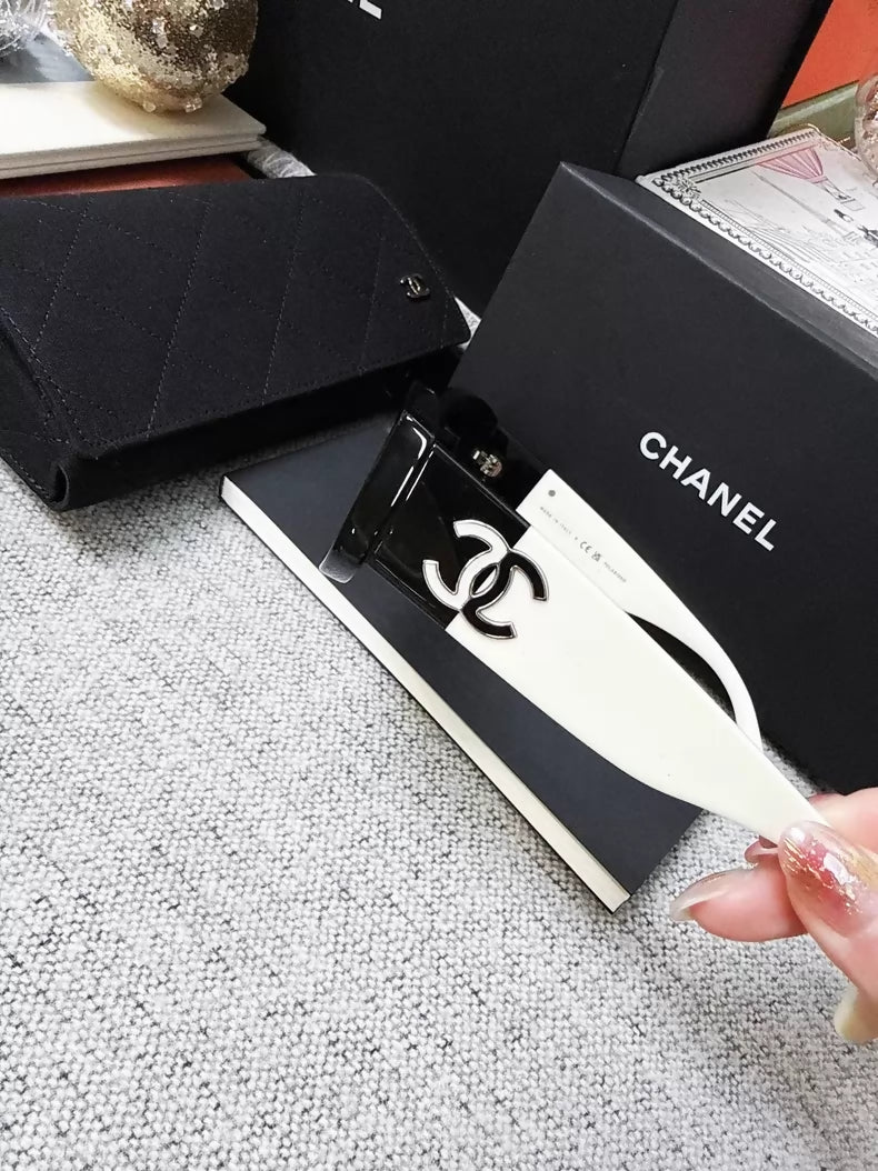 Chanel black and white double C sunglasses