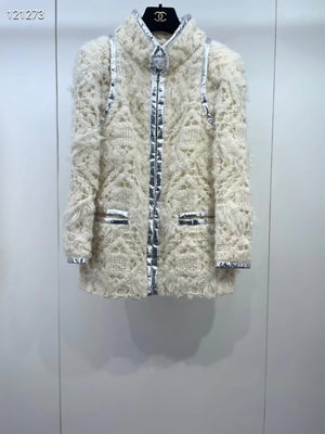 Chanel ecru & metallic silver crochet jacket