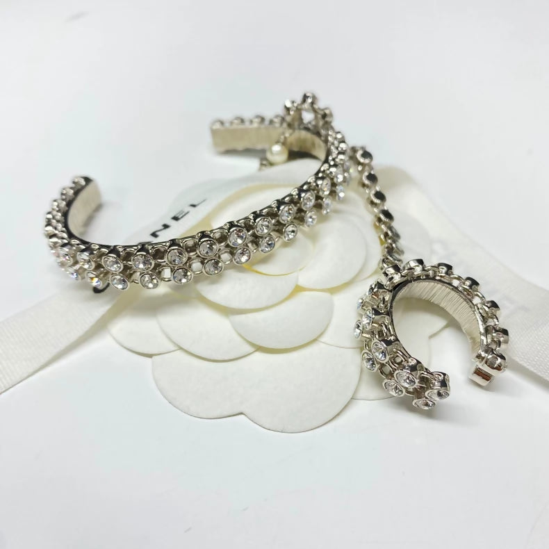 Chanel 22 White Diamond Ring and Bangle