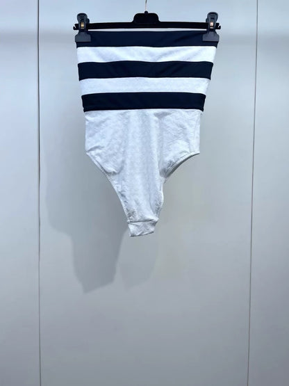 Chanel 24S black & white bow swimsuit
