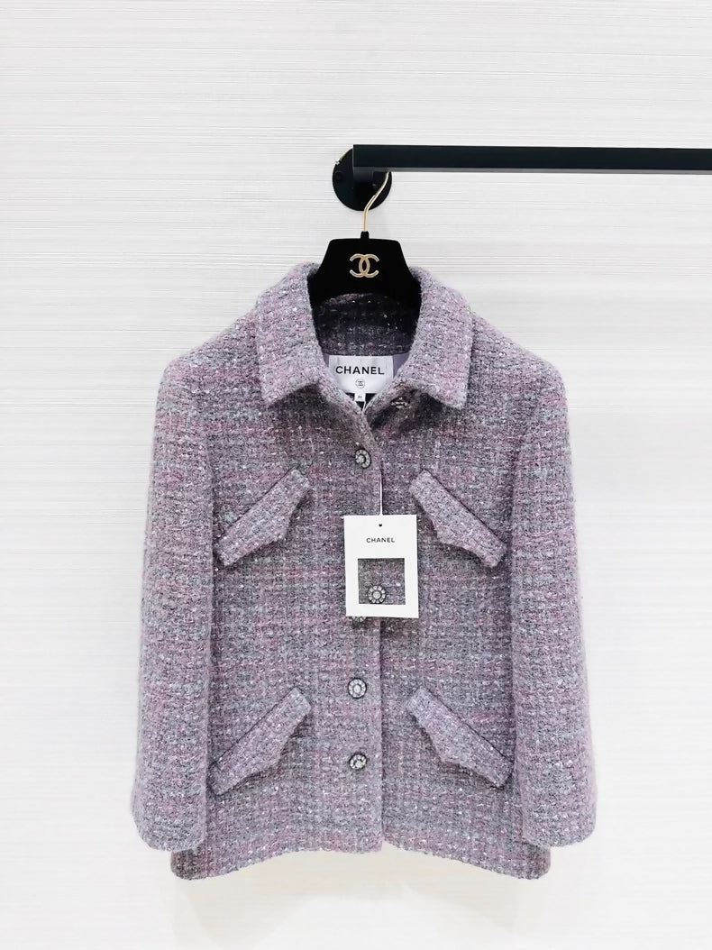 Chanel 24k purple tweed jacket