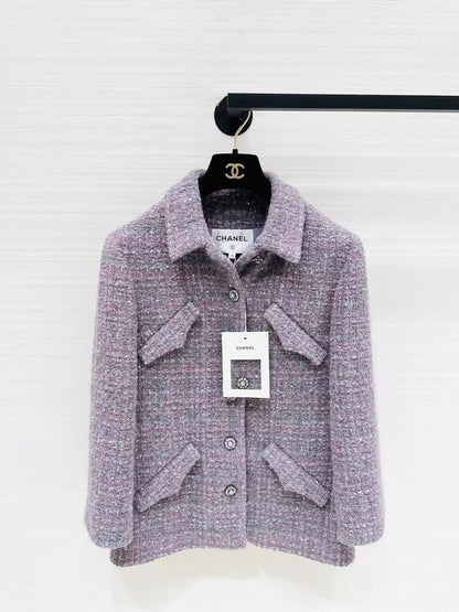 Chanel 24k purple tweed jacket