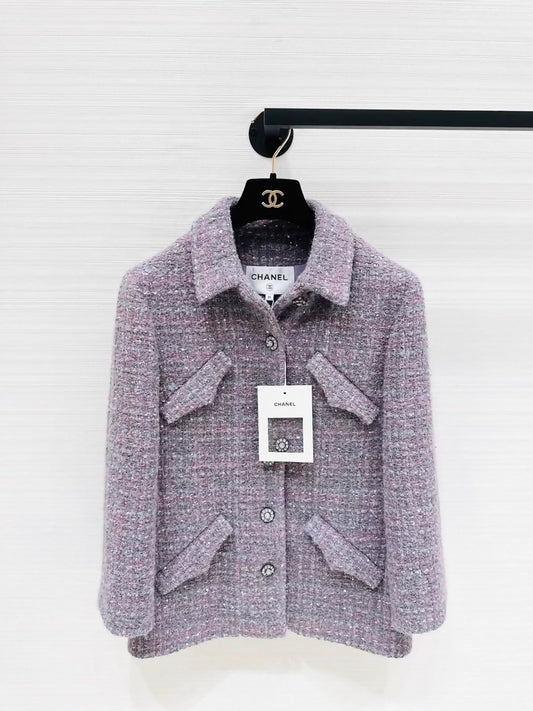 Chanel 24k purple tweed jacket
