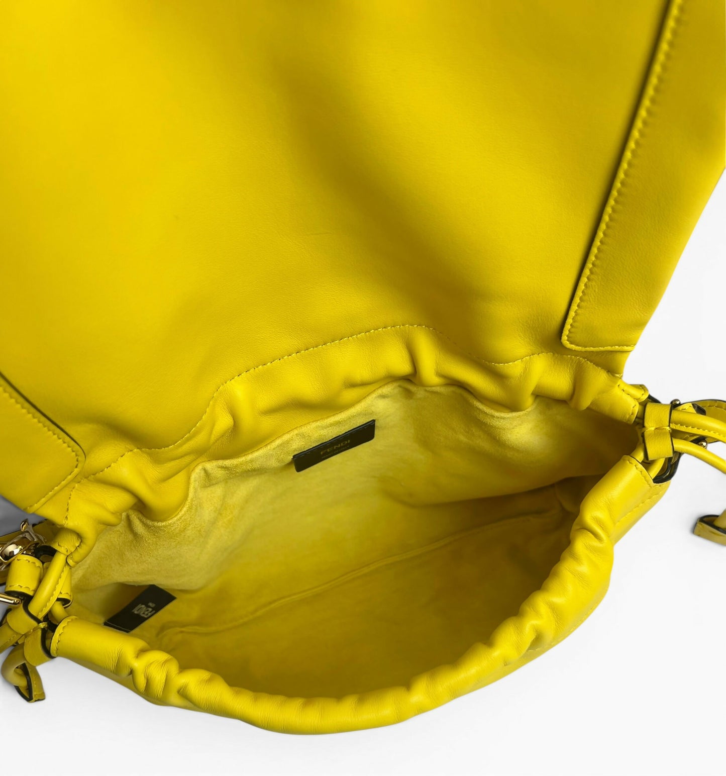 FENDI 2026 Medium Mamma Baguette Yellow Nappa Leather Bag