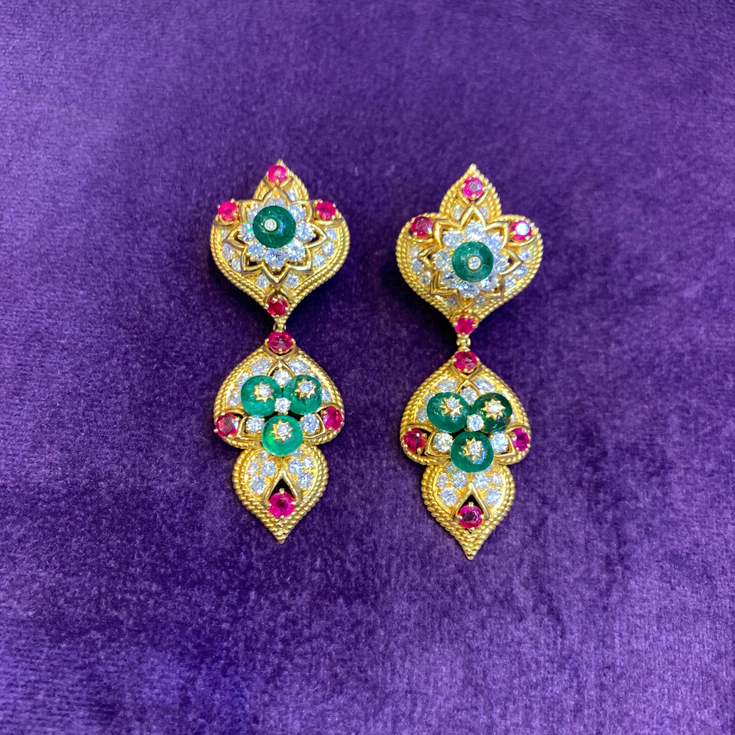 Van Cleef & Arpels Indian Inspired Day & Night Earrings