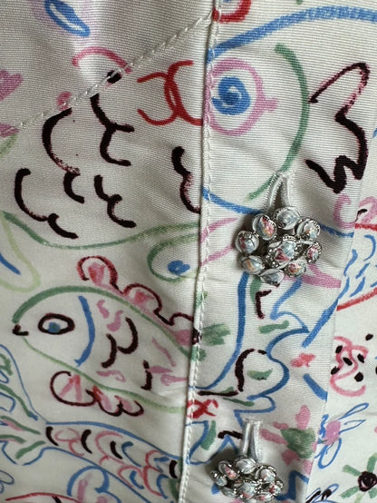 Chanel 25C White Fish Print Camisole