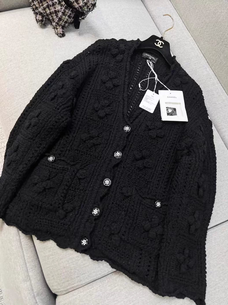 Chanel 25c black cardigan