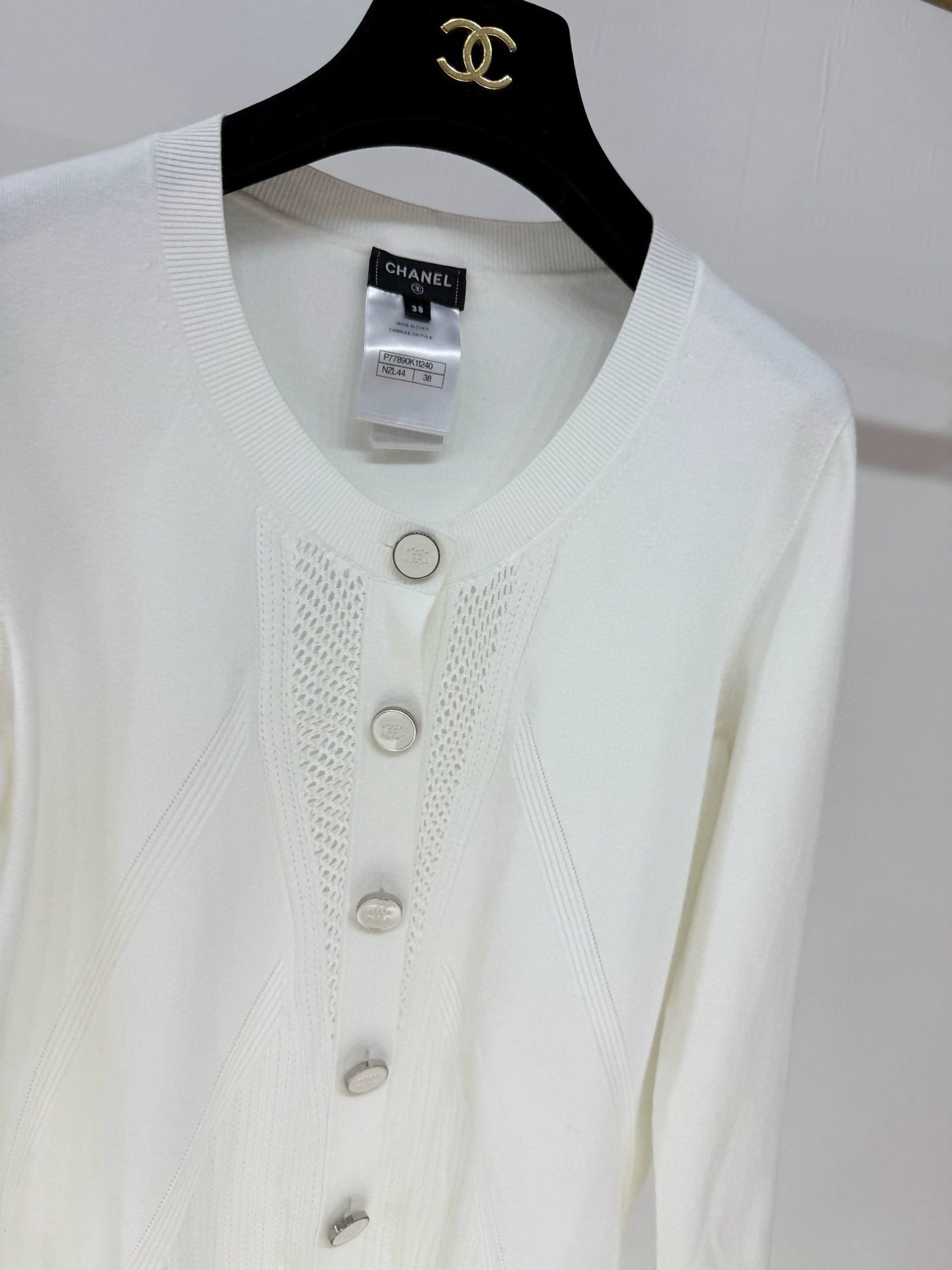 Chanel 24B ecru cardigan