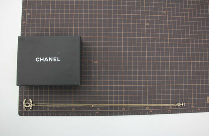 Chanel A20S Leather-threaded Metal Black Gold CC Necklace
