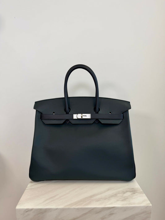 Hermès Birkin 35 HSS Veau Swift Vert Foncé / Noir PHW K 2025