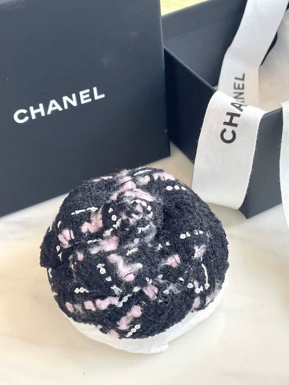 Chanel 25B Tweed Camellia Brooch