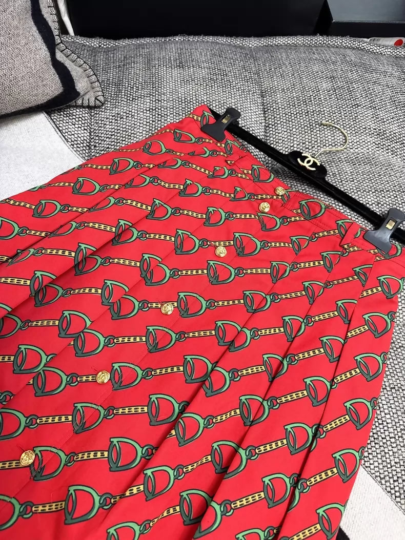Gucci red print skirt