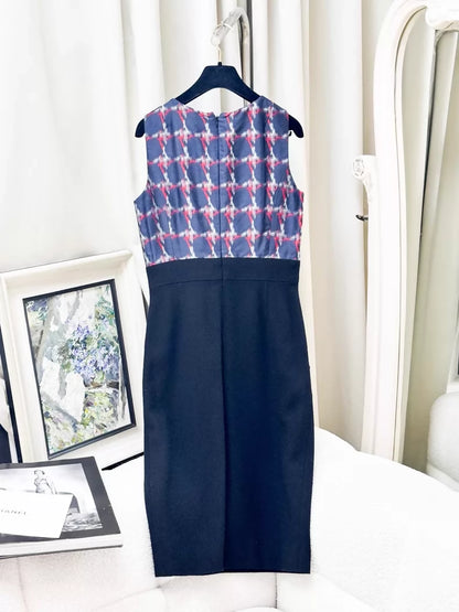 Chanel 08A black purple tweed jacket dress set
