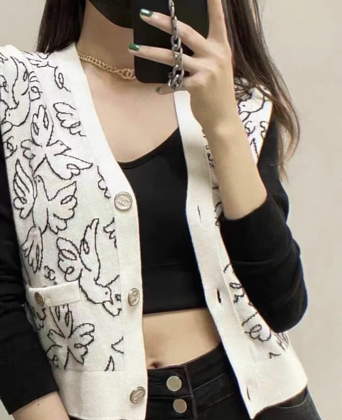 カーディガン CHANEL シャネル カーディガン CHANEL プラム パープル ピンク モヘア 柔らか