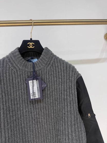 Prada classic grey knit sweater